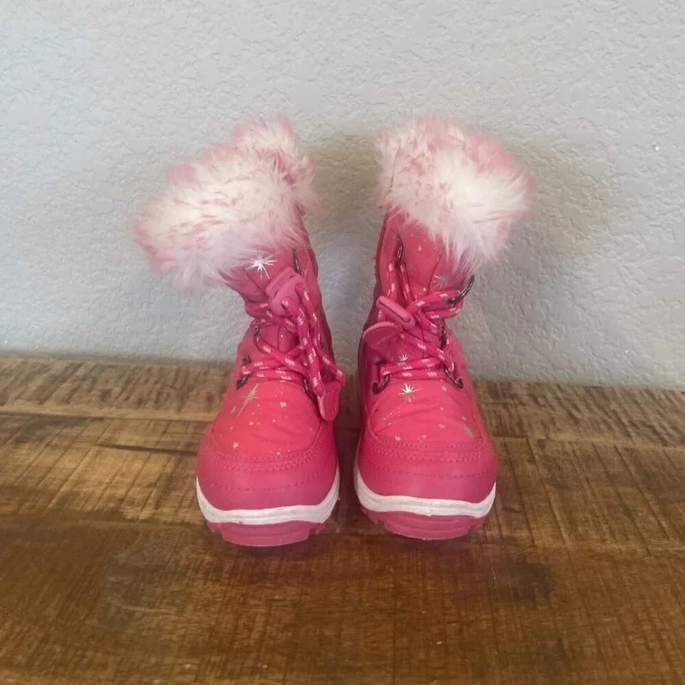 DREAM PAIRS Toddler 7 Girls Snow Boots Mid Calf Winter Faux Fur Lined Boots